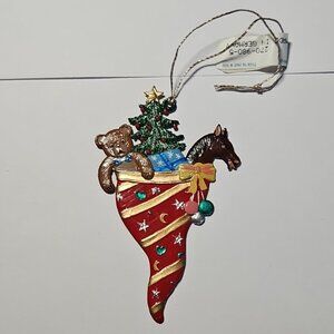 Wilhem Schweizer German Zinnfiguren Christmas Gifts Tree Ornament Red Bear New